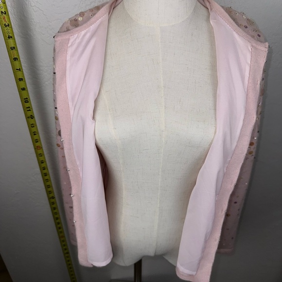 VINTAGE Keita Maruyama Sequin Beaded Angora Wool Cardigan Pink Lined Y2K Japan - Picture 6 of 12